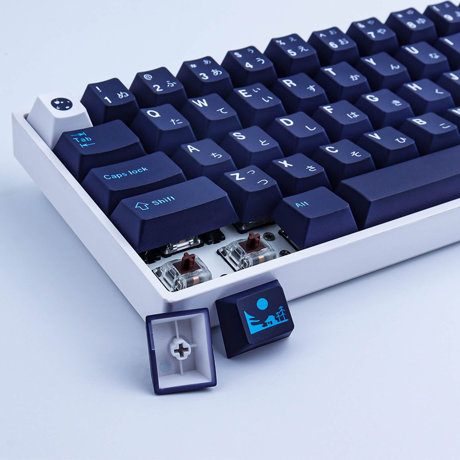 129 Keys PBT DYE-SUB Blue Hell keycaps